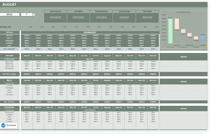 Free Budget Template Excel - Automated Monthly Tracker