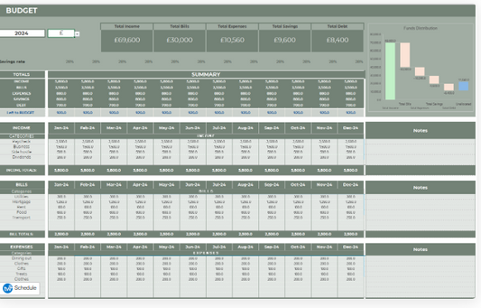 Free Budget Template Excel - Automated Monthly Tracker